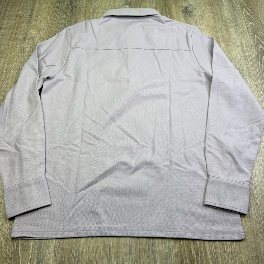 Criquet Mens Purple Pima Cotton Long Sleeve Rugby Players Polo Shirt Size L - Picture 3 of 14